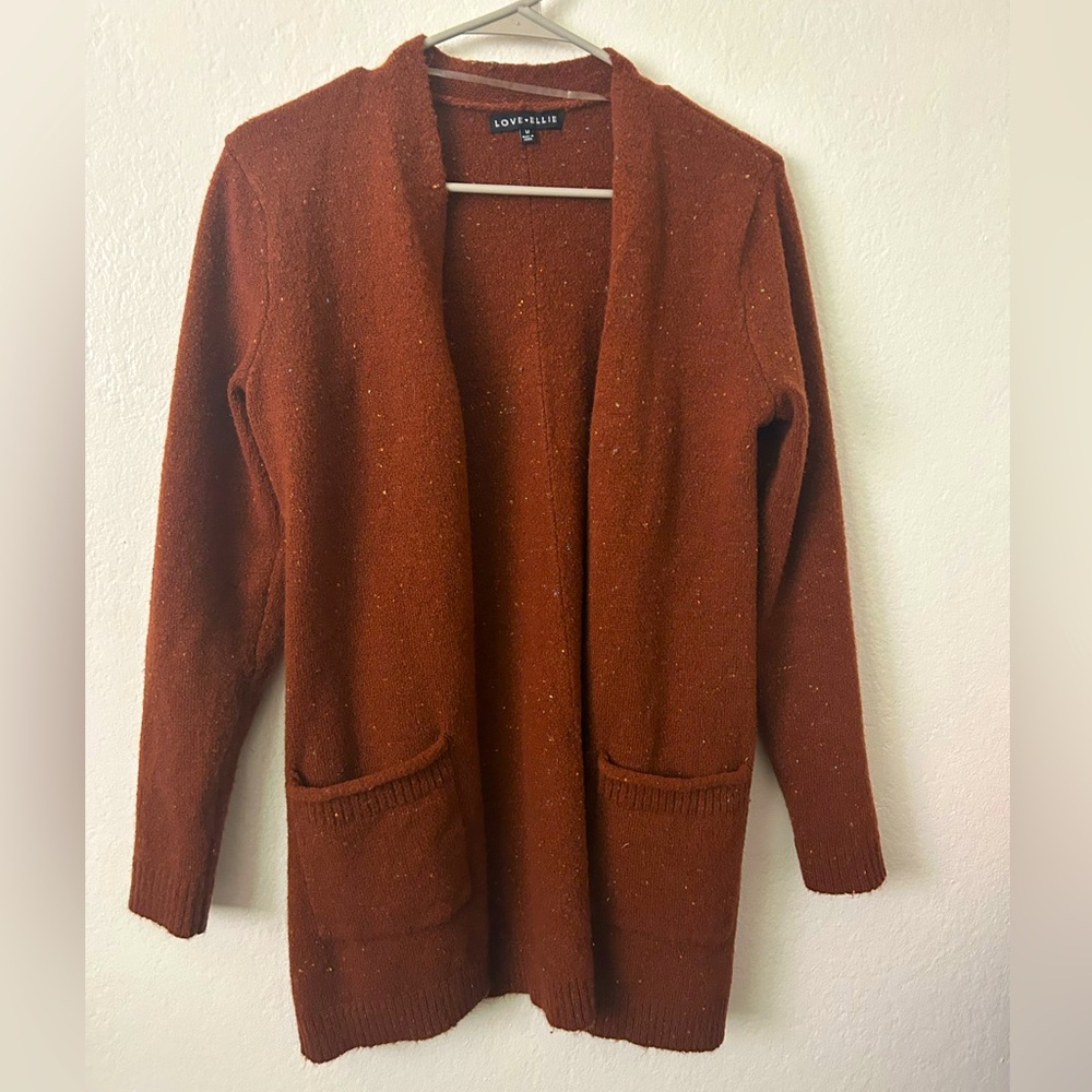 Love Ellie burnt orange cardigan with pockets size medium